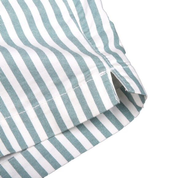 Old Navy Everyday Short Striped High Rise Stretch Cotton White Teal Green - Picture 5 of 7